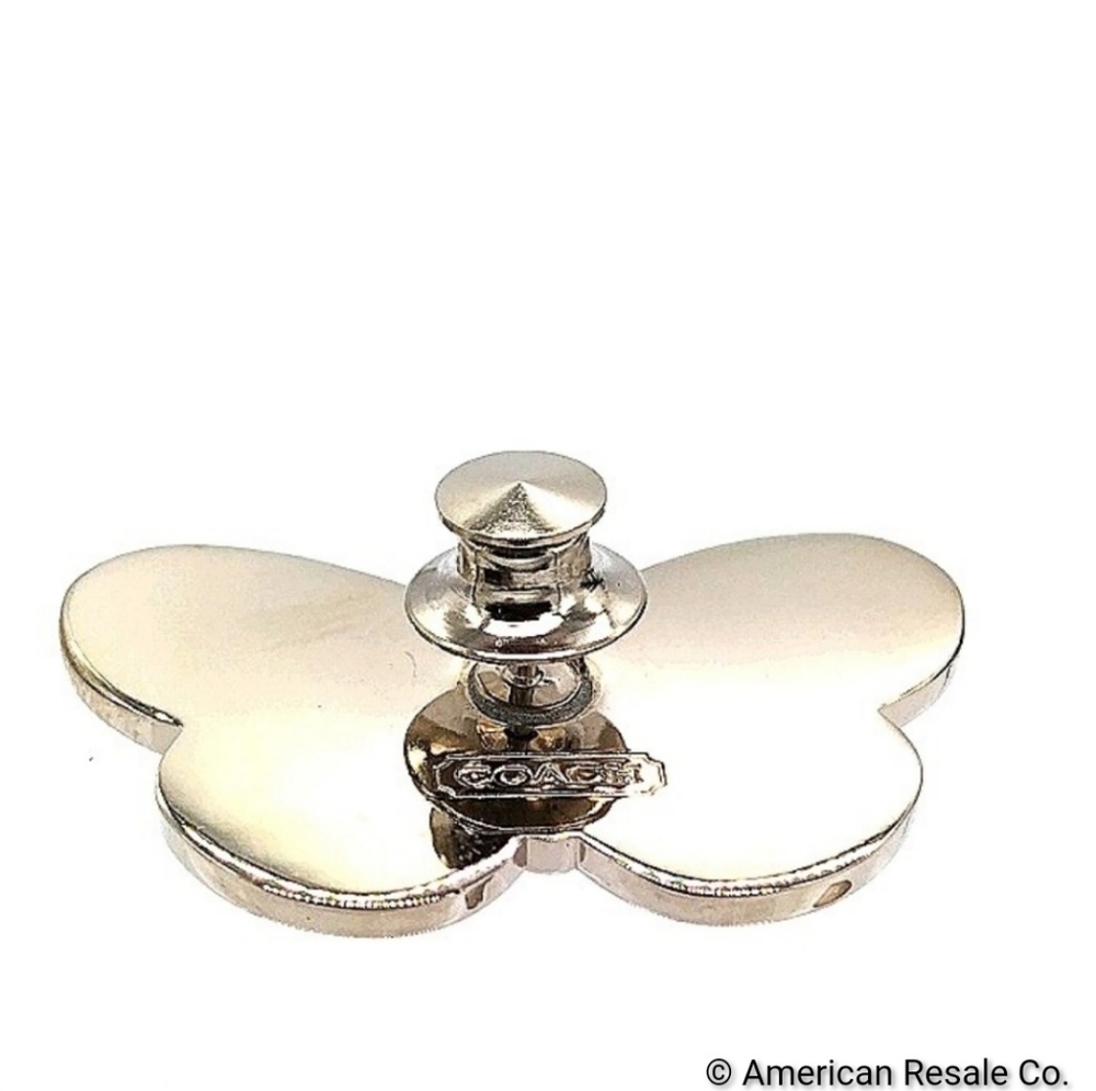 Vintage COACH White Enamel Butterfly Lapel Pin Brooch Purse Backpack Pin Charm - Picture 3 of 6